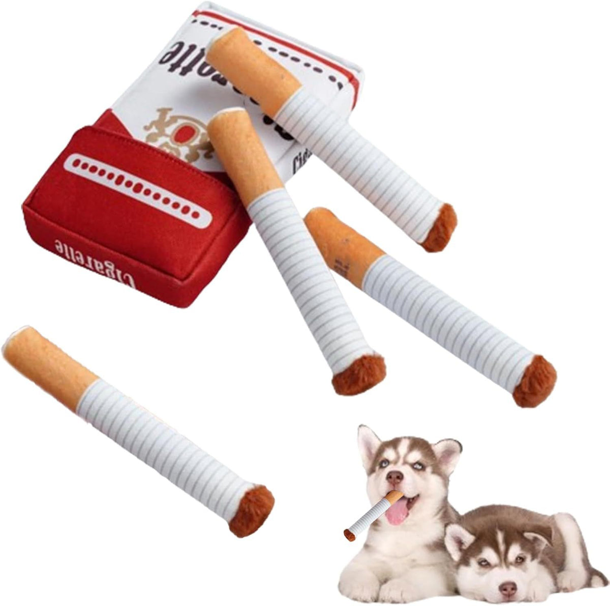 Dog cigarettes with box, sound making toys, pet toys, bite resistant and grinding plush toys, cat supplies
